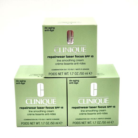 CLINIQUE REPAIRWEAR LASER FOCUS LINE SMOOTHING CREAM SPF 15 - Picture 2 of 10